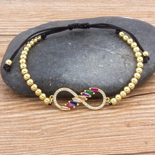 Fashion Gold Color New Design 8 Geometric Shape Adjustable Infinity Bracelets Party Wedding Jewelry for Women Birthday Gift