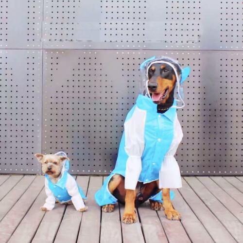 Fashion Waterproof Dog Raincoat Jumpsuit For Small Medium Large Dogs Rain Coat Outdoor Pet Clothes Puppy Doberman Jacket TLC20