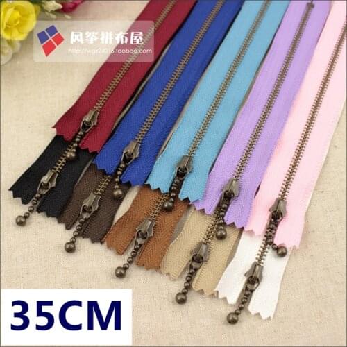 Genuine YKK3 # metal teeth closed zipper classic water dripper [bag] dedicated bronze teeth 15-45cm