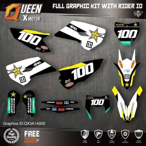 Queen X Custom Team Graphics Decals Stickers Kit For Husqvarna Sticker Decal 2014-15 TC FC 2015-16 FE TE 125 to 450cc 05
