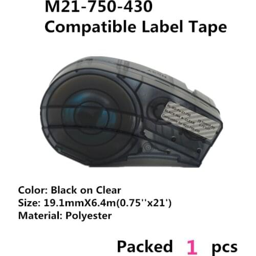 Outdoor Compatible M21-750-430 Black on Clear Transparent Polyester Cable Label Tape for Brady BMP21 Plus Lab Mini Label Printer