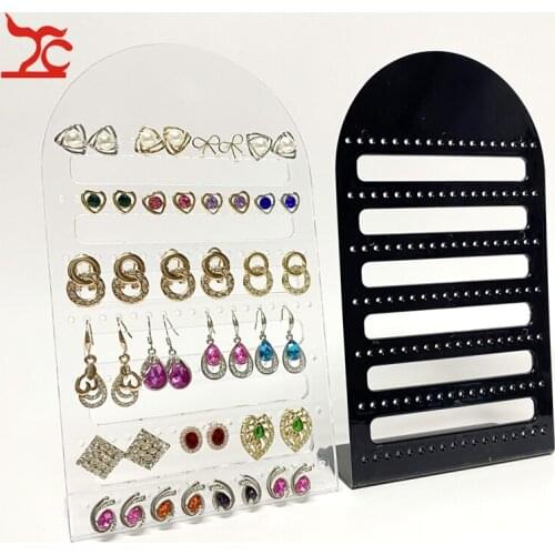 126 Holes Showcase Rack Jewelry Plastic Earring Board Holder Ear Studs Display Stand For joyeros organizador de joyas 2pcs/lot
