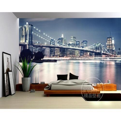 Custom large murals,Modern fashion New York Bridge wallpaper,living room sofa TV wall boys bedroom wallpaper papel de parede