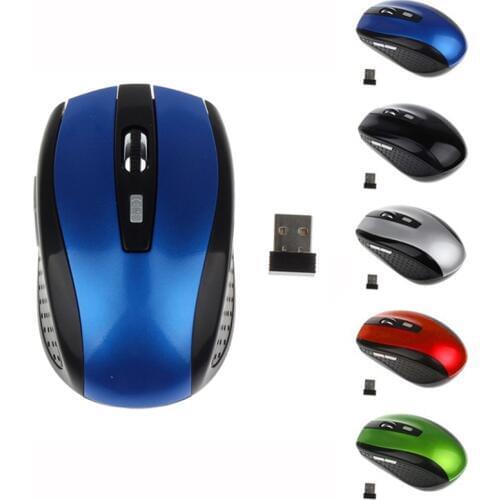 2.4G Wireless Mouse Portable Optical 6 Buttons 1200 DPI Mice For Computer PC Laptop Gamer Black Blue Green Red Color Mouse