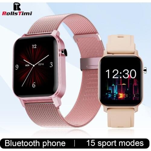 Rollstimi New Smart Watch Men Heart rate sports Full Touch Tracker Ip68 Ladies Phone reminder Smart wristband For Android IOS