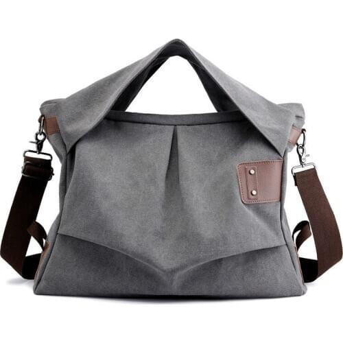 Messenger bag casual one-shoulder cloth bag fashion canvas handbag pleated wear-resistant large-capacity female bag large bag