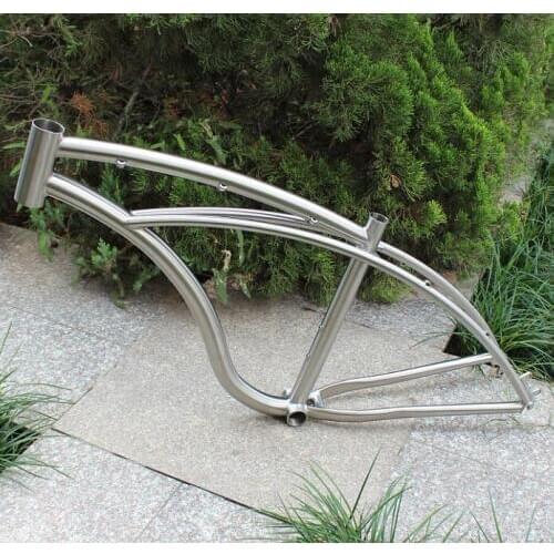 XACD titanium newsboy bike frame, custom titanium cruiser bicycle frames, Ti bike frame in store