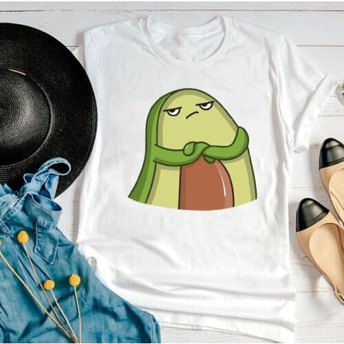 Women Sweet Fruit Avocado Funny Cute Fashion Cartoon Casual Short Sleeve Summer Print Lovely Clothes Tops Tees Tshirt T-Shirt