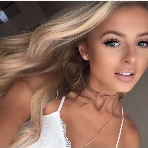 Punk Women Necklane One-shaped Pendant Necklace Retro Girs Korean Velvet Collar Fashion Simple Chocker Clavicle Chains Collares