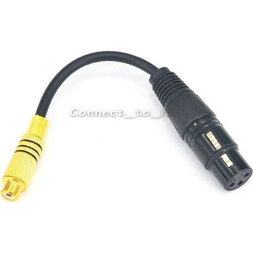 10 Pieces XLR 3 Pin Female to RCA Female Jack Connector Adapter Cable 0.6 Feet