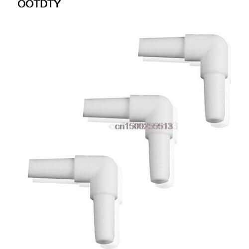 5PCS Aquarium Plastic 2-Way Air Line Valve Elbow Tubing Connectors 4mm Dia White
