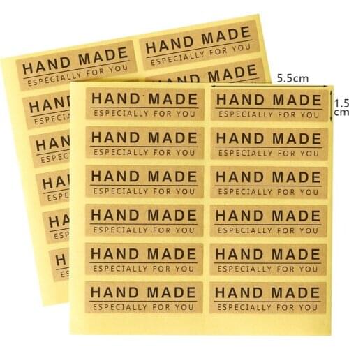 500Pcs Envelope DIY Decorative Packaging Label Rectangle Hand Made Adhesive Gift Sticker On Sheet Vintage Kraft Paper Sealing