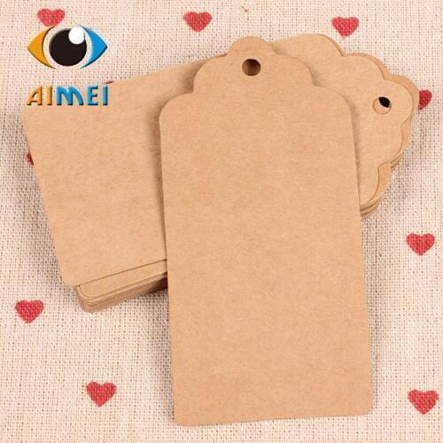 2X4Cm Jewelry Kraft Paper Tags With Lace Shape Edge For Cake Package Blank Hang Tags For Shipping Mark Price Swing Paper Label