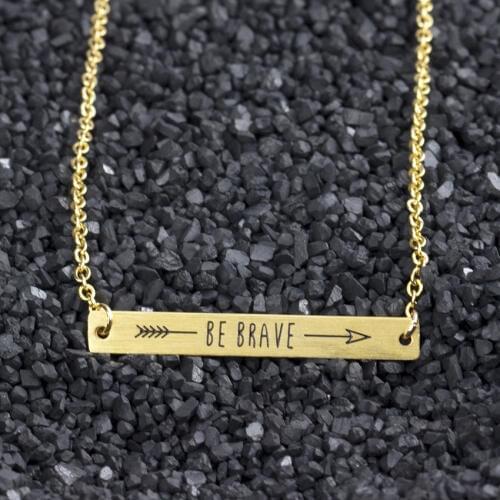 Stainless steel geometric strip bracelet bracelet Be Brave lettering inspirational bracelet gold bridesmaid gift ladies jewelry