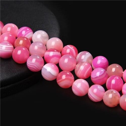4/6/8/10/12mm Rose Strips Agates Natural Smooth Stone Onyx Dull Spacer Loose Beads For Jewelry Making Women Bracelet DIY15.5
