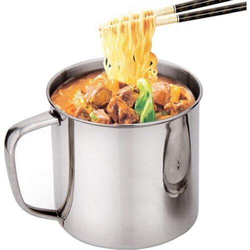 480ml Stainless Steel Portable Outdoor Travel Camping Mug Drinking Handle Cup Tableware Picnic Utensils Outdoor Hiking Cookware