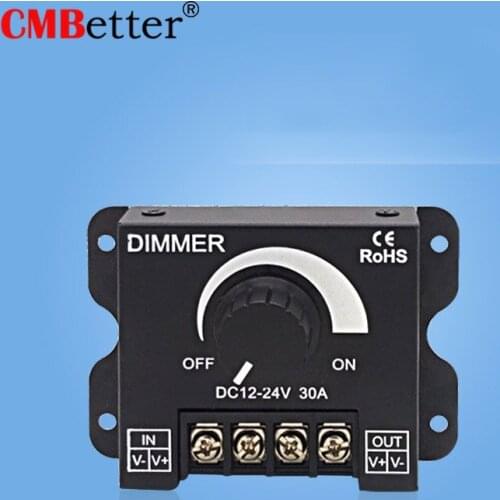 DC 12V-24V LED Dimmer Switch 30A 360W Voltage Regulator Adjustable Controller For LED Strip Light Lamp LED Dimming Dimmers