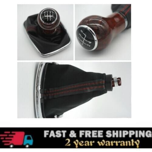 Wood Grain 5 Speed Gear Shift Knob Lever Shifter Gaitor Boot For Volkswagen VW 1999-2004 Golf 4 IV MK4 GTI R32 Bora Jetta