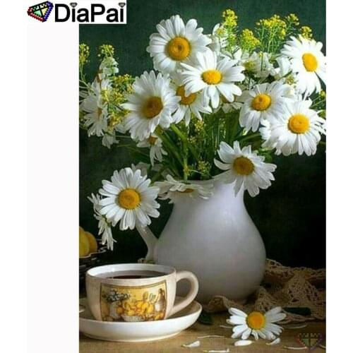 DIAPAI Full Drill Diamond Painting "Flower bottle" DIY Picture Of Rhinestone 5D Diamond Embroidery Cross Stitch Decor A21602