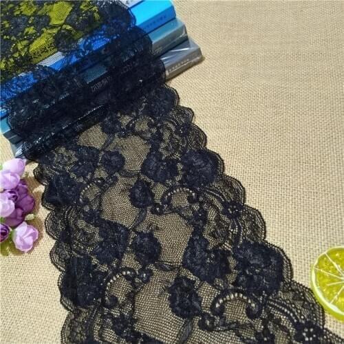 E2775-2 17.5cm stretch mesh African Ivory-nylon trimmed stretch lace fabric, suitable for African traditional clothing underwear