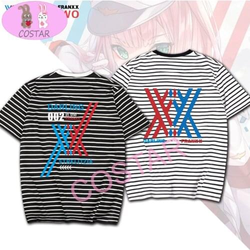 COSTAR Anime DARLING in the FRANXX ZERO TWO Cosplay Printed Soft Cotton Wearing Fashion T-shirt Harajuku Unisex Tees