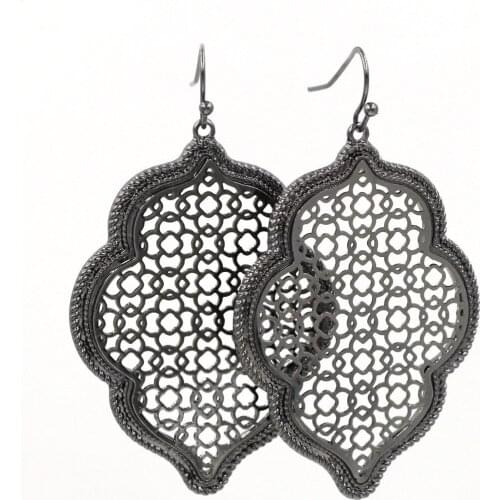 Geometric Great Quality Cute Filigree Lip Shape Metal Simple Style Water Drop Earrings
