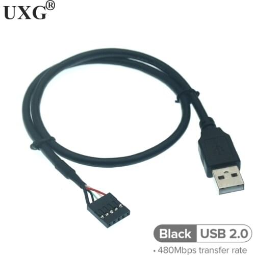 50cm Cable 5Pin Motherboard Female Dupont Header to USB 2.0 Male Extension 90 Degree USB 2.0 cable
