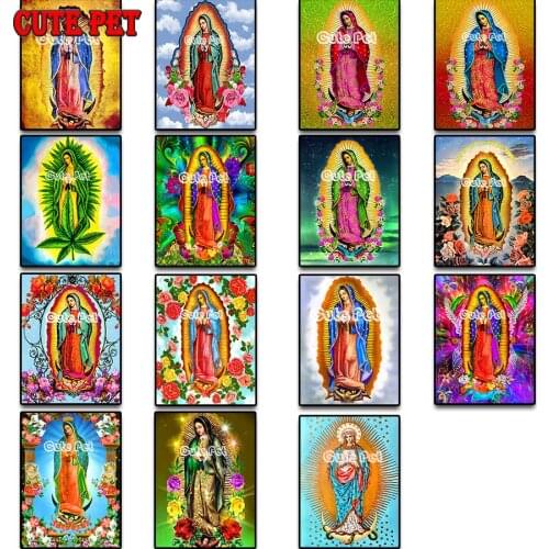 Mexico Guadalupe Virgin Mary 5D DIY Diamond Painting cross stitch mosaic Our Lady of Fatima embroidery rhinestone Religious icon