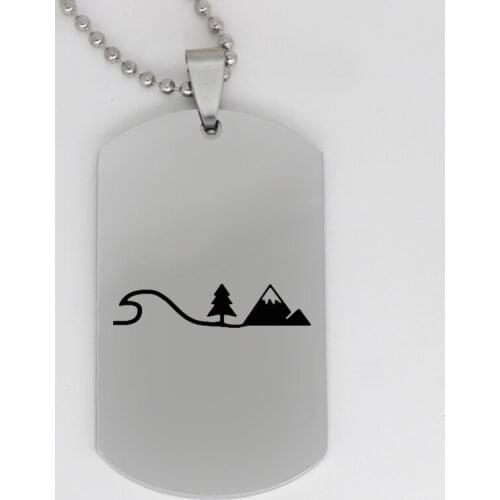 Ufine jewelry fashion pendant army card wave tree mountain stainless steel customed necklace N4331