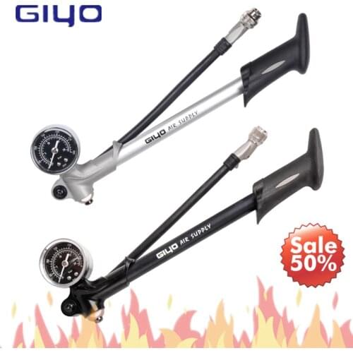 GIYO Pump 300psi High-pressure Bike Air Shock Pump For Fork & Rear Suspension Cycling Bicycle Pump Mountain Bike Pump With Gauge
