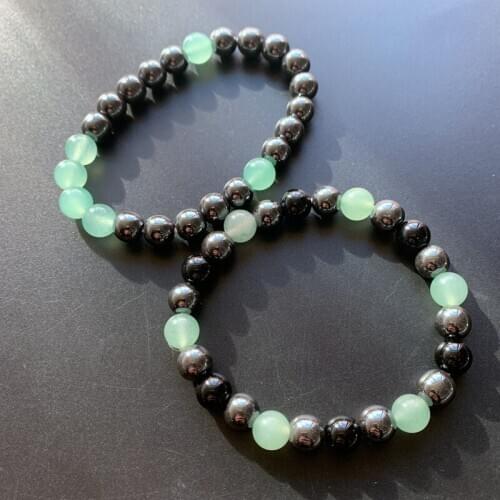 Natural Hematite Onyx Stone Meditation Bracelet Reiki Healing Stone Handmade Stone Craft 1pc