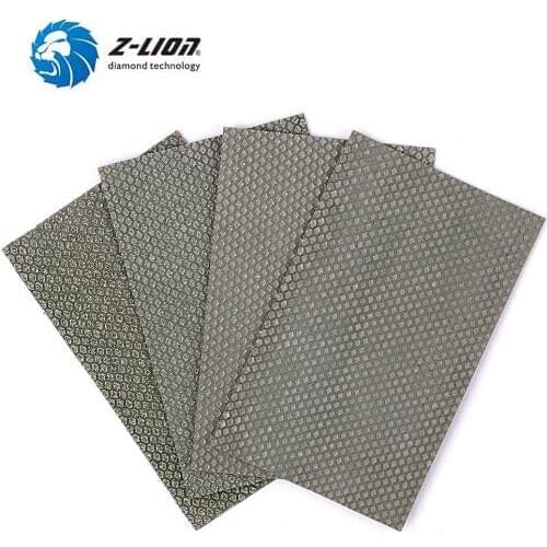 Z-LION 4PCS Polishing Sandpaper Diamond Electroplated Abrasive Sanding Sheet 90*55mm Wet Dry Use Grinding Polishing Tools