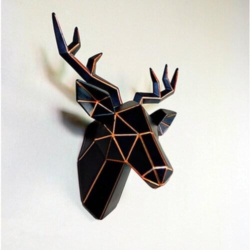 CREATIVE SOLID GEOMETRY DEER HEAD WALL DECORATION HANGINGS LIVING ROOM TELEVISION WALLS DECOR BUSINESS GIFT M578