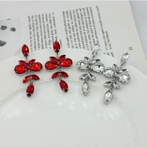 2020 autumn new jewelry brown glass rhinestone pendant crystal earrings women fashion patina long earrings gifts