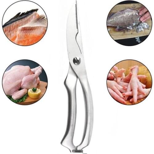 Stainless Steel Kitchen Scissors Powerful Chicken Bone Scissors Cook shear Fish Duck cut Chef Scissors knife kitchen tools