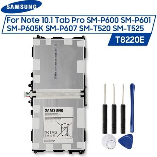 Original Samsung Tablet Battery T8220E For Samsung GALAXY Note 10.1 Tab Pro P600 P601 SM-P605K SM-P607 SM-T520 SM-T525 8220mAh