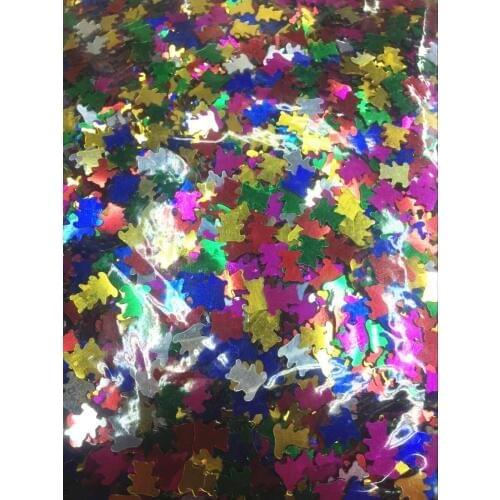 50g/lot Bear Sequins 7mm PVC Sequin Flat Paillette Sequins Decoration Christmas Festival Mix Colors Confetti