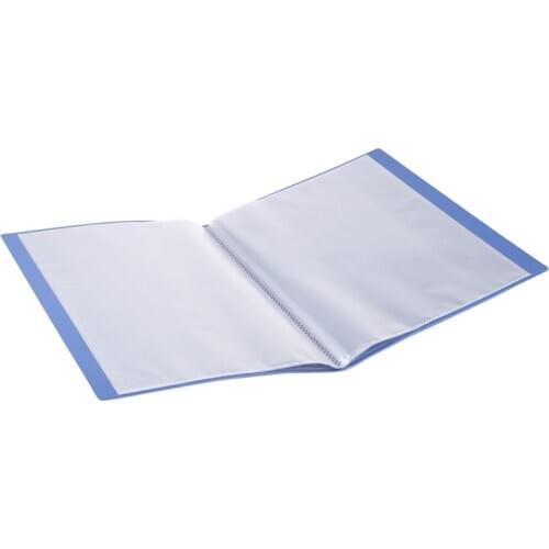 Blue Plastic Cover A4 Clear Book File with 20 Clear Pockets