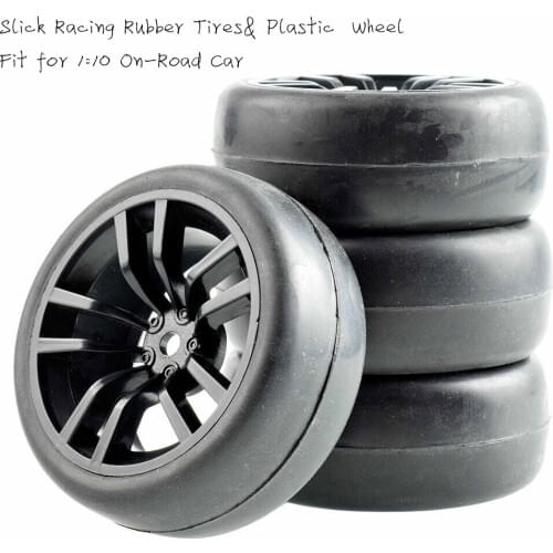RC Rim02-6018 Slick Racing Tires& Wheel Sets For HSP HPI 1/10 1:10 Touring Car