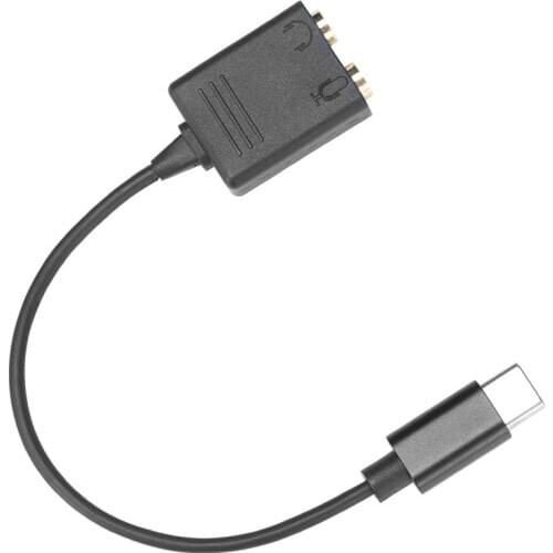 Sairen Y-Spliter Dual 3.5MM to Type-C Microphone Real Time Recording Adapter Cable TRS to TRS Type-C Extend Cable