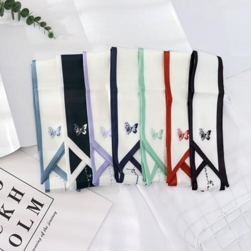 2021 Summer 100*6 Long Small Silk Scarf Korean Version Versatile Decorative Scarf Long Wrap Belt Scarf Thin Scarf For Women