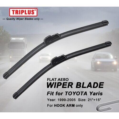 Wiper Blade for Toyota Yaris (1999-2005) 1set 21"+15", Flat Aero Beam Windscreen Wiper Blades Frameless Soft Blades Prius