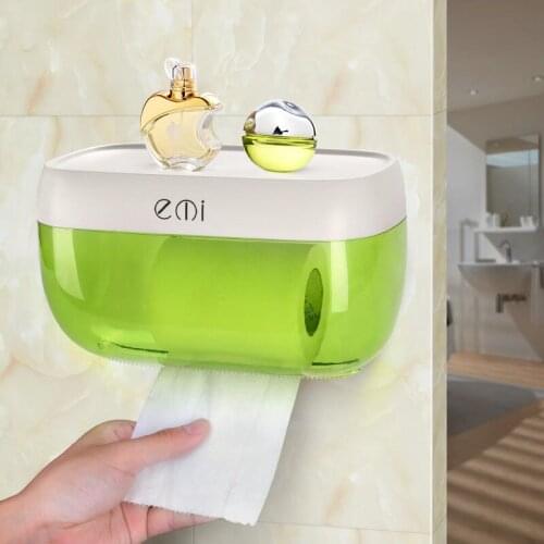 Waterproof Toilet Paper Holders Strong Suction Cup Tissue Roll Paper Holder Box Wall Mounted Hanger Bathroom Kitchen Furniture