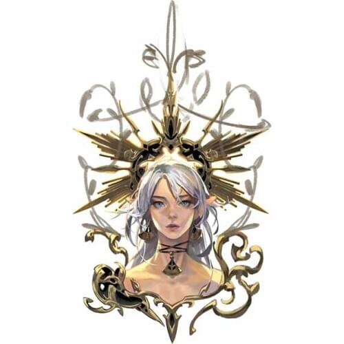 13cm x 7.9cm for The Golden Queen Camp Cartoon Car Stickers and Decals Fashion Motorcycle Occlusion Scratch