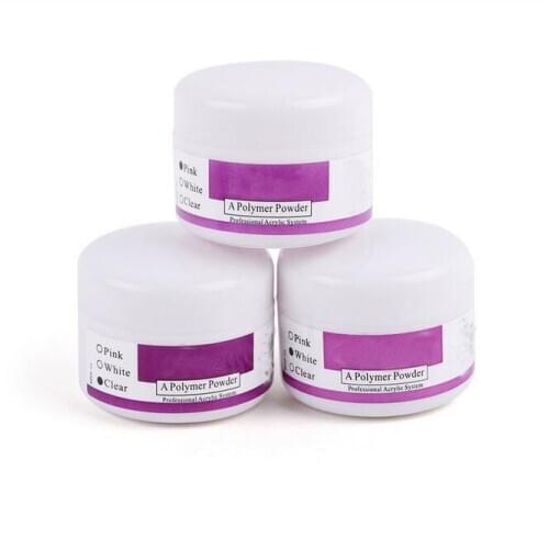 15g Clear Pink White 3 Colors Acrylic Powder Crystal Nail Manicure Tips Nail Art 3D Decoration Builder Polymer