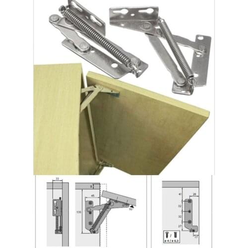 2Pcs/set 80 Degree Sprung Hinges Cabinet Door Lift Up Stay Flap Top Support Kitchen Cabinet