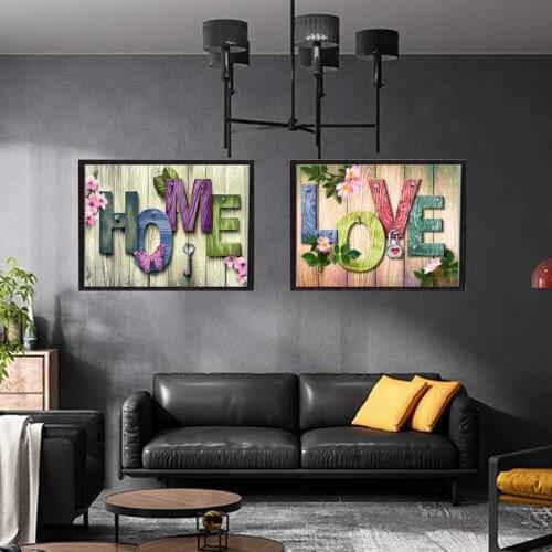 Letters Full Drill 5D Diamond Painting by Number Kits Embroidery Arts Mural