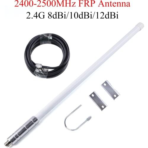 2.4G 8/10/12dBi Antenna 2400-2500MHz FRP Outdoor Wireless Communication Antenna N Female For Router Booster Amplifier Modem