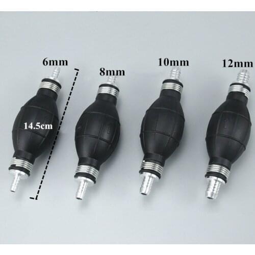 6/8/10/12mm Car Universal Fuel Pump Rubber Manual Transfer Liquid Gasoline Petrol Diesel Hand Primer Bulb Tube Aluminum
