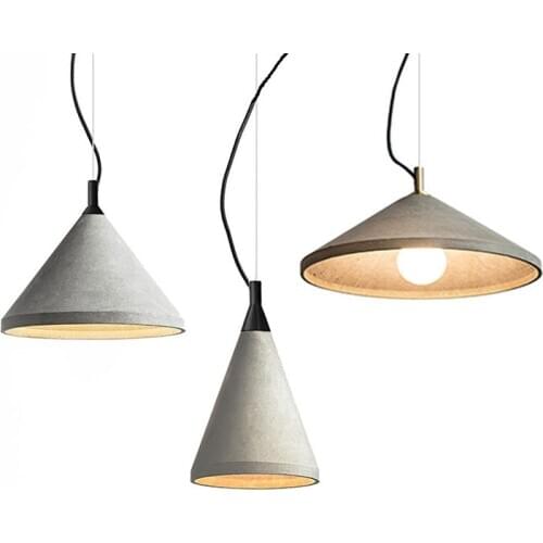 Cement High Ceiling Pendant Lights Nordic Tieyi Restaurant Pendant Lamps Decoration Indoor Lighting E27 Kitchen Lamp Hanging